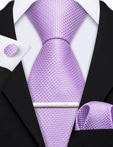 Image of Barry.Wang Designer Mens Tie Sets Collection, Eleagnt Gift Box Tie Clips Handkerchief Cufflink Set