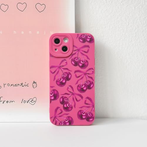 Lovmooful for iPhone 14 Plus Case Cute Bowknot-Rose Red Cherry Bow by Lovmooful - Used condition - Image 5