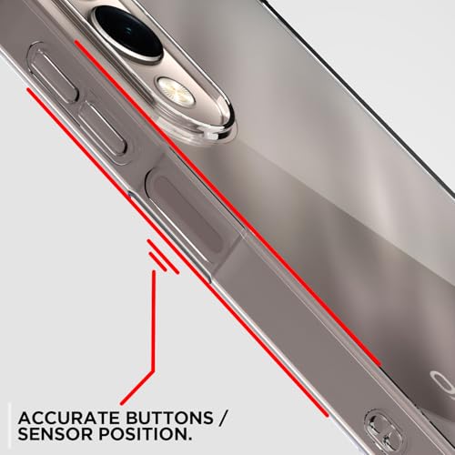 Image of Amazon Basics Back Cover for Vivo T4 Lite 5G / Vivo Y19 5G PC + TPU Clear Transparent Raised Edges Shockproof Protective Phone Bumper Case(Transparent)