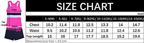 Uhnice Girls Swimsuit Two Piece Tankini Swimwear With Boyshort (5-6 Years(Tag Size L), Rose) #TOP6
