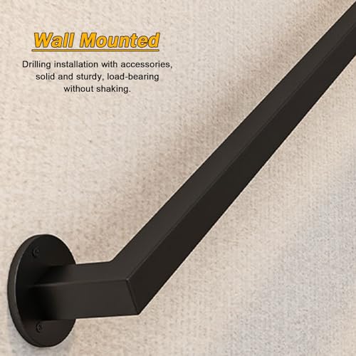 Rambarde interieure industrielle tuyaux noirs rampe escalier sur mesure - 7