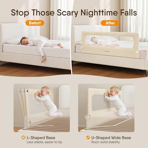 TodiNest Bed Rail for Toddlers, 59 Inch Foldable Baby Guard - 2