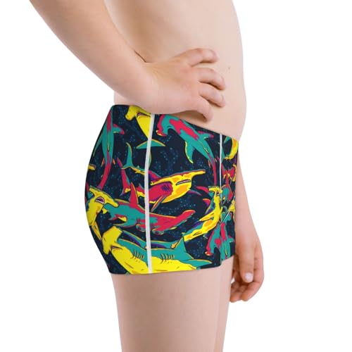 Boys' Cotton Boxer Brief Soft Underwear-Colorful Sharks2