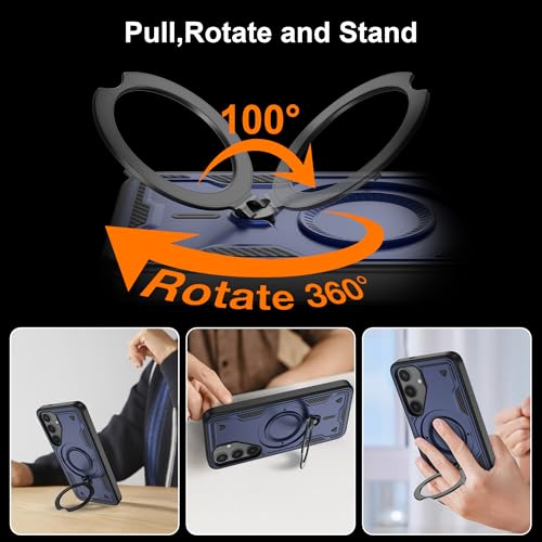 Gritup for Samsung Galaxy S25+ Plus Case: Fit Galaxy S24 Plus,Compatible with MagSafe,Metal Kickstand+[HD Screen Protector×2],Military Grade Drop Proof Protective Magnetic Case for S25 Plus,Blue - image 6
