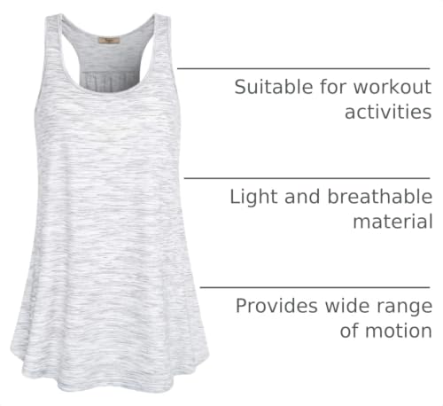 Image of Cestyle Womens Sleeveless Scoop Neck Flowy Loose Fit Workout Shirts Racerback Long Tank Tops