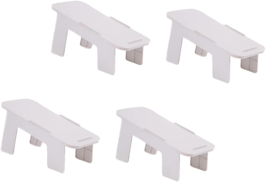 ULTECHNOVO 4Pcs Double Layer Shoes Storage Rack White PP Holder