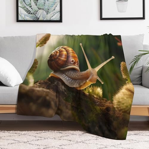 Couverture super douce et moelleuse en flannel escargot