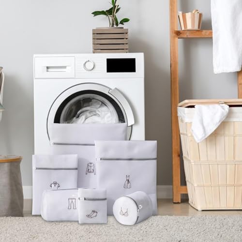 Juego de lavandería de malla fina gruesa reutilizable para proteger zapatos y ropa 7