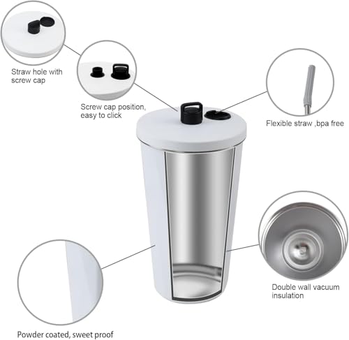 Image of YELONA 600 ml Vacuum Insulated Tumbler with Retractable Straw | Stainless Steel Portable Mug for Hot & Cold Beverages | Leak-Proof, Twist-Off Lid Flask for Coffee, Tea, Juices & More - Gradient Yellow