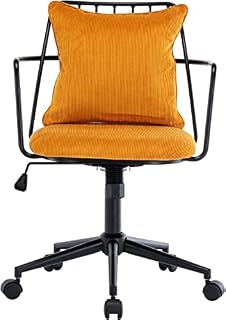 Wahson Fabric Home Office Chair Modern Swivel Desk Chair Computer Chair with Height Adjustable, Task Chair for Office/Study/Vanity, Yellow