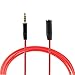 Conwork 2-Pack 3.5mm Audio Extension Cable Male to Female Auxiliary 4-Conductor TRRS Stereo [Gold Plated Connectors] for Apple, Samsung, Motorola, HTC, Nokia, LG, Sony & More, 3ft -Red