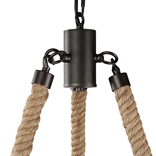 LNC 20.5" Farmhouse Chandeliers Rustic Round Wagon Wheel 6-Light Fixture for Dining & Living Room, Bedroom and Foyer - Image 3