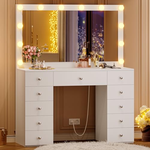 Tocador con iluminación LED 105 x 53 cm