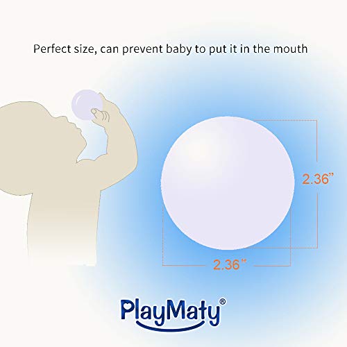 PlayMaty Colorful Pit Balls Plastic Phthalate Free BPA Free Ocean Ball Crush Proof Stress Balls for Toddlers and Kids Playhouse Pool Ball Pit Accessories 2.36Inches (50 Balls)