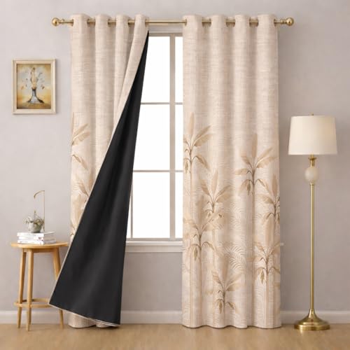 Image of STITCHNEST 'Whispering Gardens Series' Premium Heavy Polyester 100% Blackout Curtains 7 Feet Long Set of 2 | Door Curtain 7 Feet x 4 Feet | Perfect for Home Decor