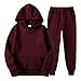 Youth Hoodie Sweatshirt Boys Girls Hooded 2 Piece Outfits Hoodies for Teen Girls Fashion Fleece (Wine, 5-6 Years)