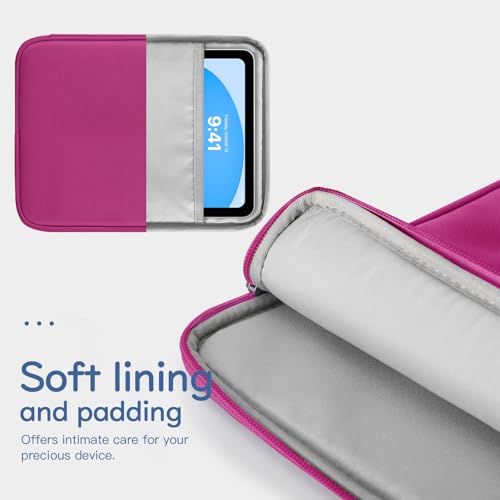 Image of Dadanism 9-11 inch Tablet Sleeve Bag Carrying Case for iPad (A16) 11th Gen 11 inch, iPad 10th Gen 10.9 inch Air 5 /4, iPad Air M4 /Pro 11 inch, iPad 9 /8 /7th, Galaxy Tab A11+ Plus 11 inch, Remarkable 2 10.3 inch, Fuchsia