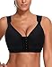 Kimikal Women Post-Surgery Wire Free Sports Bra (XXL(38D,40C,40D), Black)