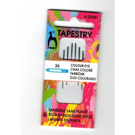 Pony Coded Eye Needles: Tapestry 26, Multi-Colour