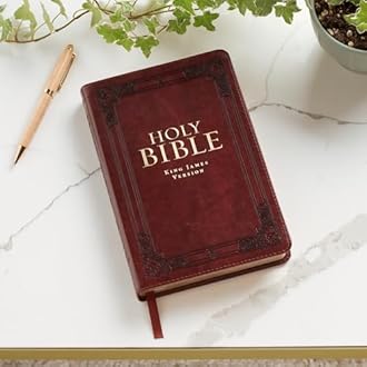 KJV Holy Bible, Standard Size Faux Leather Red Letter Edition Thumb Index & Ribbon Marker, King James Version, Saddle Tan (KJV Deluxe Gift Editions)