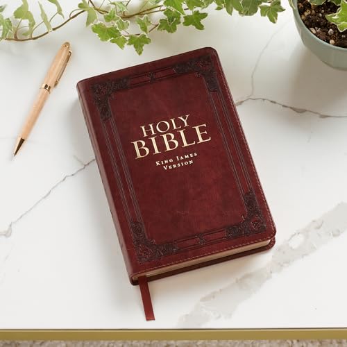 KJV Holy Bible, Standard Size Faux Leather Red Letter Edition Thumb Index & Ribbon Marker, King James Version, Saddle Tan (KJV Deluxe Gift Editions)