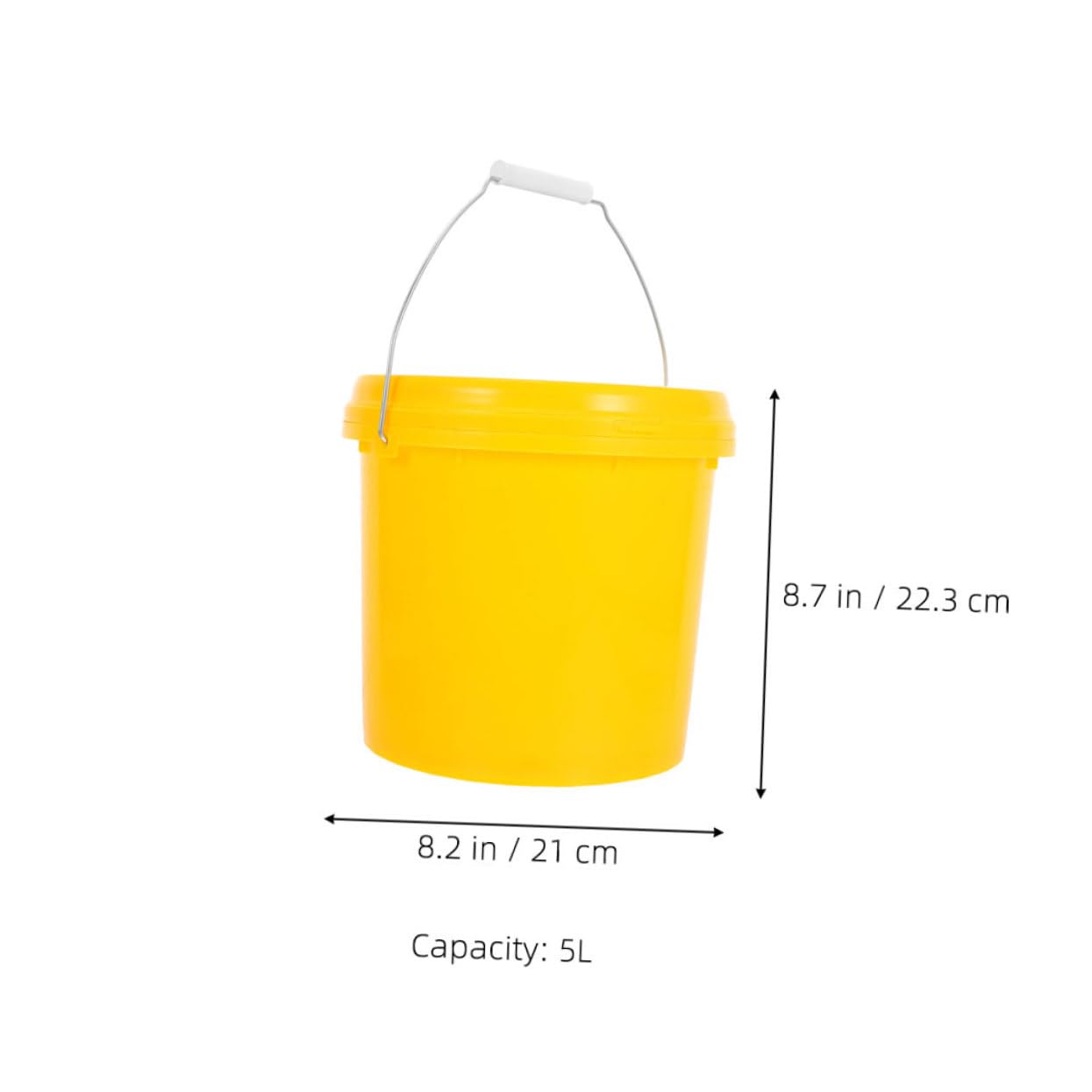 Secchio Plastica con Coperchio Ermetico da 5l, Piccolo Contenitore Sigillato con Maniglia per Casa, Conservazione Alimenti, Acqua, Riso, Resistente e Portatile per Uso Domestico