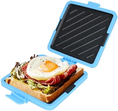 Microwave Toastie Sandwich Maker,Micro Munchy Microwave Toastie Maker, Versatile Small Toaster, Easy to Clean and Store, Perfect for Cooking Breakfast, Grilled Cheese, Snacks (Blue)