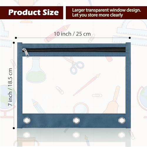 Image of Lincia 36 Pack Pencil Pouches for 3 Ring Binder with Zipper Bulk Binder Pencil Bags, 6 Colors, Binder Pencil Case with Double Sided Clear Window for College Office Supplies(Vintage)