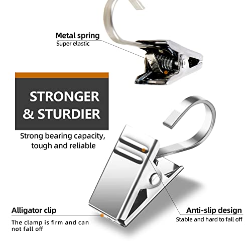 50Pcs Curtain Clips Hooks Stainless Steel Party String Lights Holder For Hanging Camper Awning Light Photos Picture Arts Crafts Display Decor Indoor And Outdoor Supplies Yulifst(Black) #TOP5