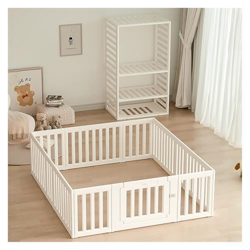 Auybuig ベビーサークル プレイヤード ベビーゲート 柵 63cm高さ 吸盤付き 固定ホルダー 挟まれ防止 簡単組み立て 寝室 リビング ベビーフェンス キッズゲート (180*200cm)