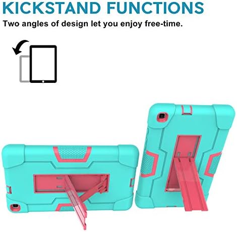 Galaxy Tab A 8.4 Case 2020, Bingcok Heavy Duty Rugged Full-Body Hybrid Shockproof Drop Protection Cover with Kickstand for Samsung Galaxy Tab A 8.4 2020 Model SM-T307 (3-Aqua+Rose)