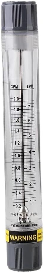 LZM-15G 0.2-2GPM /1-8LPM Tube Water Liquid Measurement Flowmeter Clear and Grey
