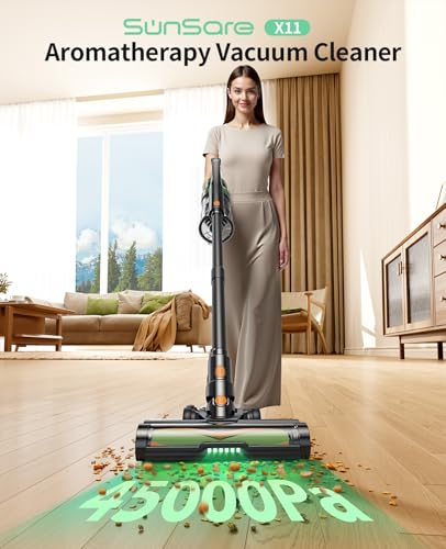 Cordless Vacuum Cleaner, 550W/45Kpa Vacuum Cleaners for Home, 60Mins Anti-Tangle Stick Vacuums with Rechargeable Battery, Dual-Handheld Lightweight Vacuums with Aromatherapy for Pet Hair Carpet Floors - Image 2