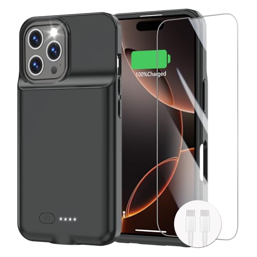 Evita quedarte sin energía con la funda de batería para iPhone 16 Pro recargable de 8500 mAh