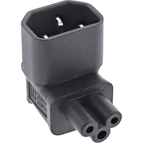 InLine® netadapter IEC 60320 C14 / C5, boven/onderkant gehoekt, 3-polig. Koelapparaten/notebook