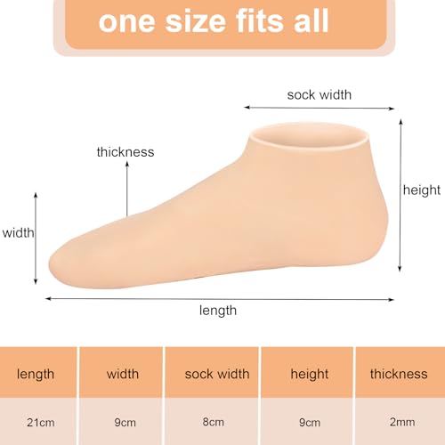 Fangshu Silikonsocken, Rutschfeste Feuchtigkeitsspendende Socken Elastische Silikon Socken Foot Peeling Anti Hornhaut für Rissige Füße Trockene
