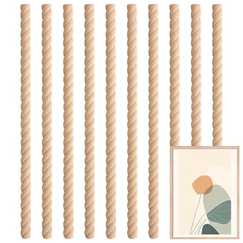 Paquete de 10 molduras de madera 3D sin acabar, molduras decorativas de 15.75 pulgadas para paredes y puertas, espejo de armario, tocador, chimenea, repisa pintable