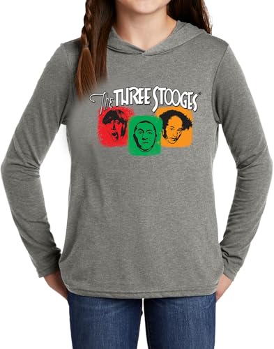 Buy Cool Shirts Three Stooges Colorblock Faces Kids Long Sleeve Hoodie