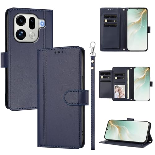 �X�}�z�P�[�X �Ή��@�� for Oppo Find X9 Pro �X�}�z�P�[�X�y�E�H���b�g�f�U�C�� �f���A���J�[�h�X���b�g �L���b�V�� �t���b�v���X�^���h �����h�~�zBlue