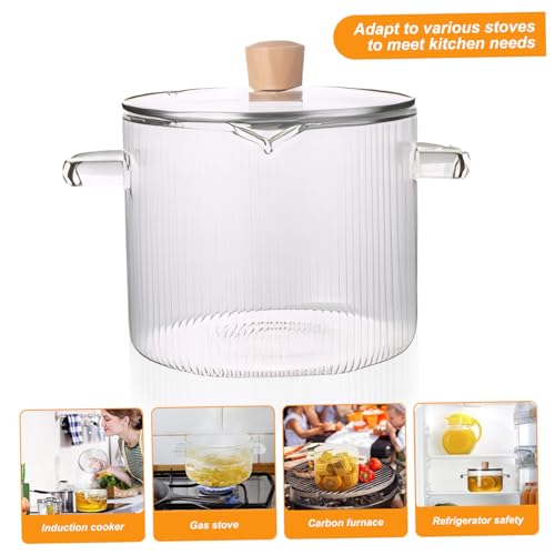 Marmite en verre résistant à la chaleur casserole borosilicate 2,3L pour mijoter le lait - 6