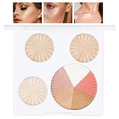 Boobeen Highlighter Makeup Hervorhebung Puderpalette Gesicht Illuminator Highlighter Palette - 8 Farben Schimmer Puder Wasserfest und langanhaltend Cover