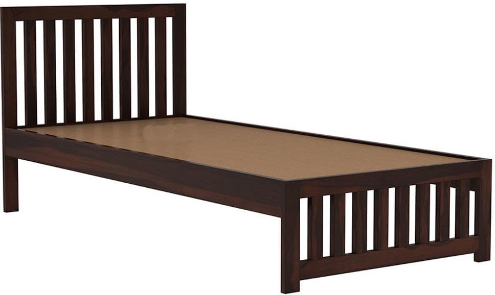 Image of AADITYA WOODS Solid Sheesham Wood Single Bed Cot Without Storage | Single Size Bed for Bedroom | Multipurpose Use Bed- Walnut9