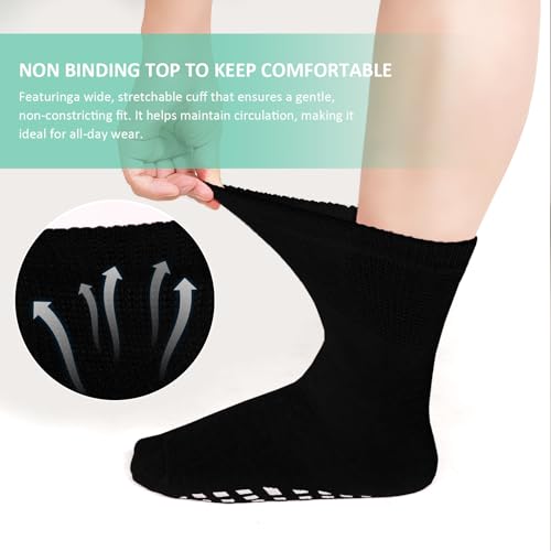 Image of CaiDieNu Non Slip Socks for Women: Non Skid Grip Socks for Elderly Hospital