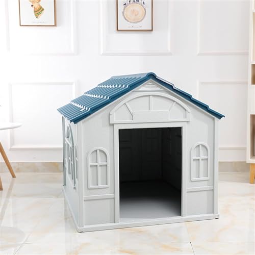 Caseta para perros de material resistente Lanco azul y blanco 6