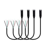 conector 4 polos electrico 【Contenido del paquete】Paquete de 4 cables de audio estéreo de 25 cm/9,8 pulgadas, 2,5 mm mono TRRS de 4 polos hembra a cable desnudo.