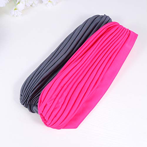 Lurrose 5 peças turbante elástico com cruz torcida turbante plissado turbante bonés para quimioterap