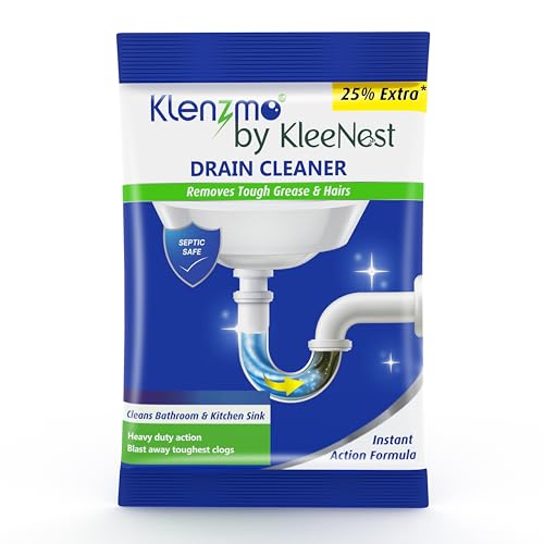 Image of Klenzmo Drain Cleaner Powder, 50g - Clears Blocked Drains & Pipes