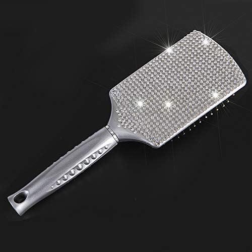 Fashion Clear Crystal Paddle Brush,Exclusive Blingbling Hair Brush,Massage Air Cushion Rhinestone Comb For Women