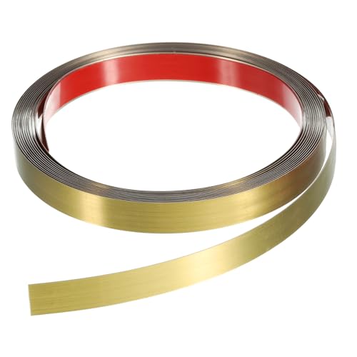 QUARKZMAN 16.4ft x 0.59' Profilatura Parete Autoadesiva Profilatura Cornice, Profilatura metallico Autoadesiva Finitura Spazzolata Acciaio Inossidabile Per Mobile Piastrella, Oro