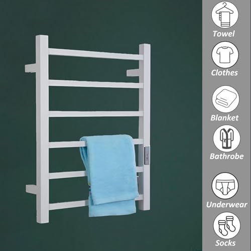 Toallero eléctrico para baño de acero inoxidable ideal para salir de la ducha en invierno 6